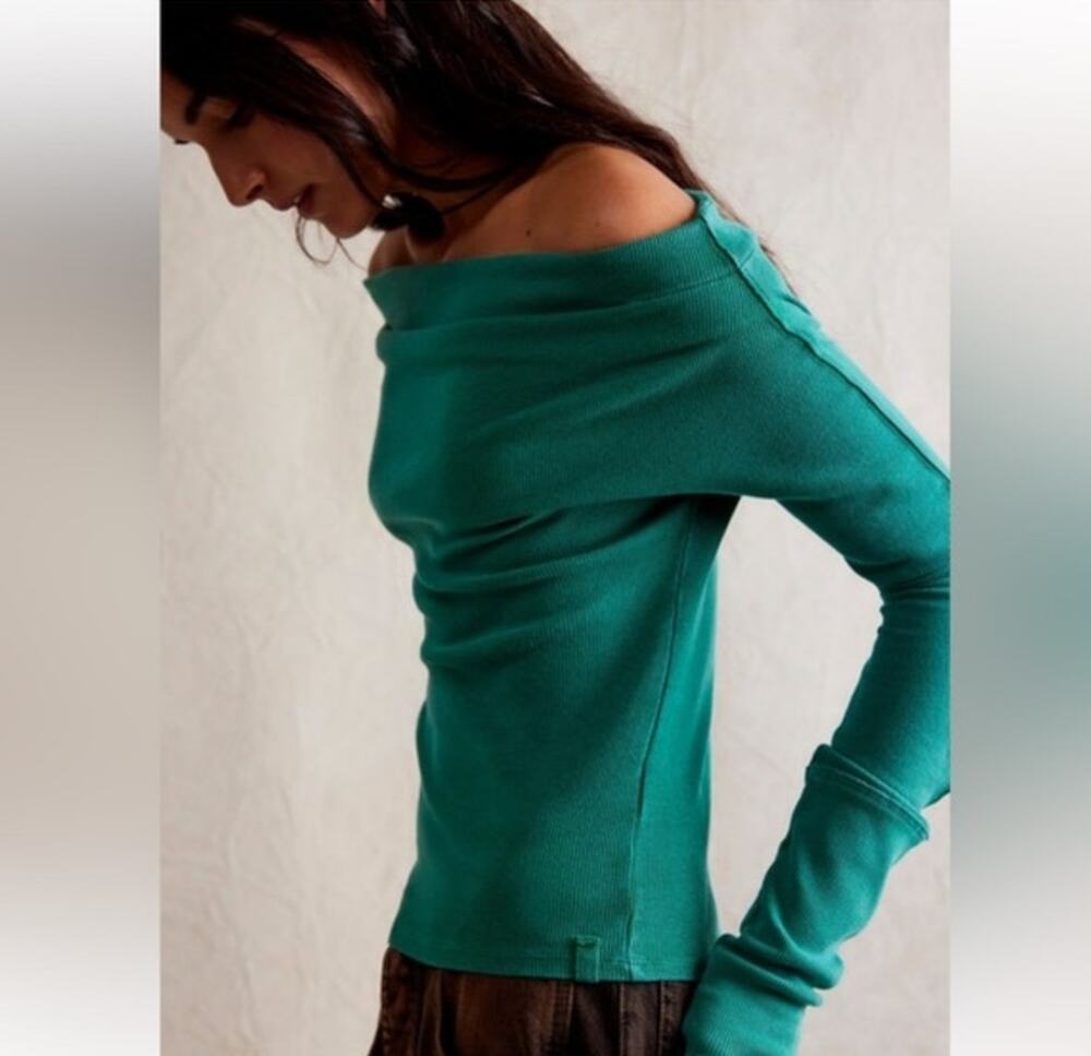 Free People We The Free Gigi Off Shoulder Ribbed Tee Medium